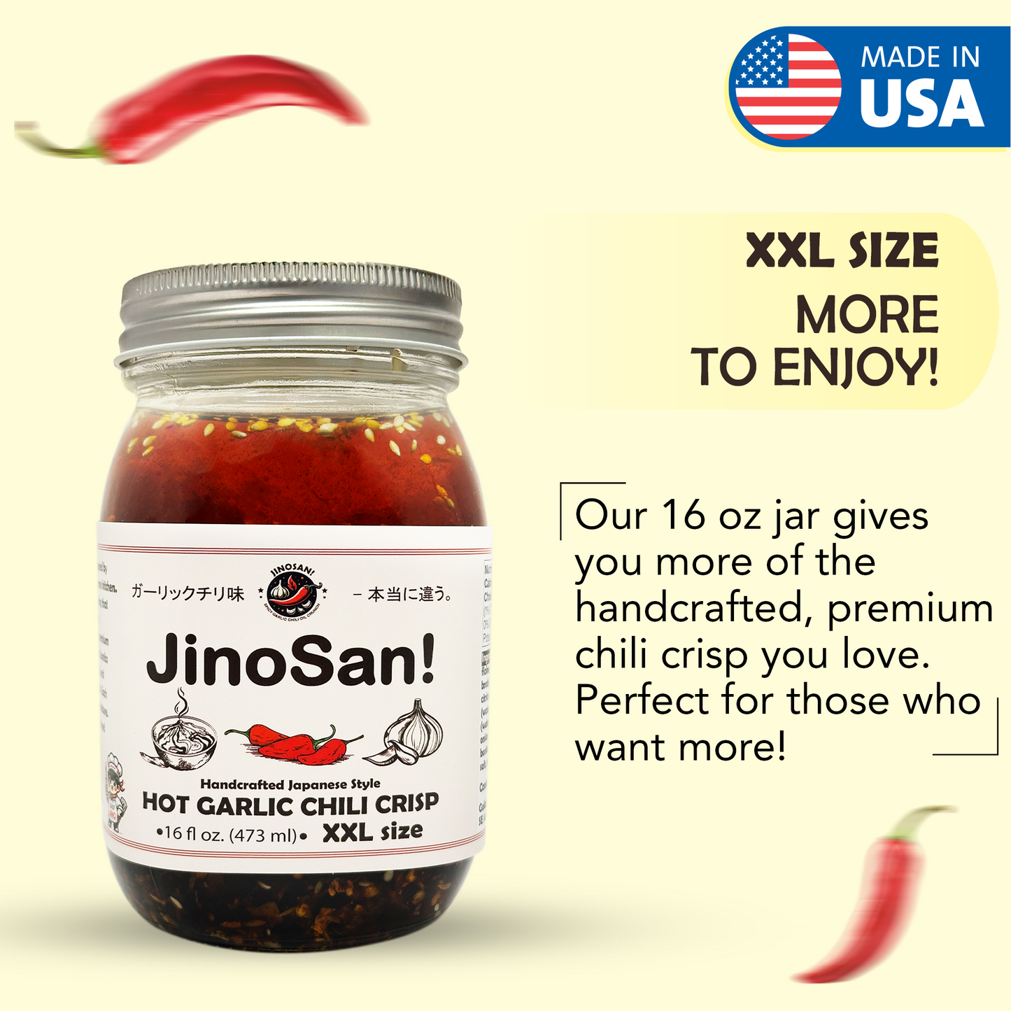 JinoSan! Hot Garlic Chilli Crisp